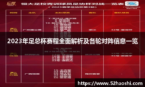 2023年足总杯赛程全面解析及各轮对阵信息一览