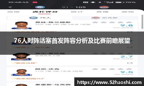76人对阵活塞首发阵容分析及比赛前瞻展望